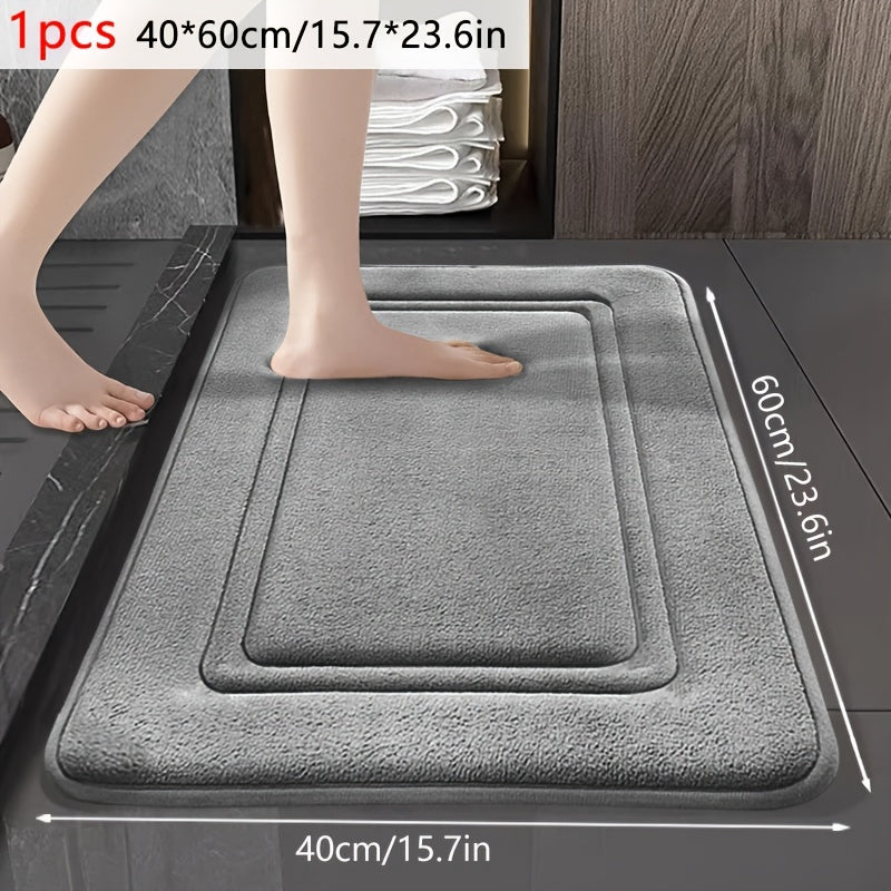 1pc Quick-Dry Bath Mat - Non-Slip Bathroom Mat with Geometric Pattern, Machine Washable Bath Mat, Soft Cushioned Floor Mat for Shower, Kitchen, Laundry, Bedroom - Beige/Neutral Colors, Durable Polyester Bathroom Decor, Bath M