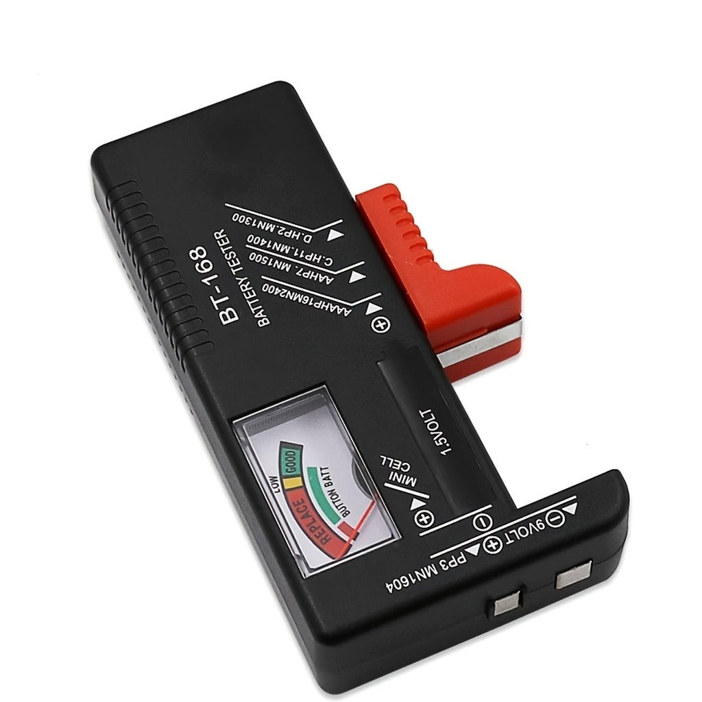 BT-168 Universal Battery Tester - Quickly Check AA/AAA/C/D/9V/1.5V Batteries with Color-Coded Meter Indicators!
