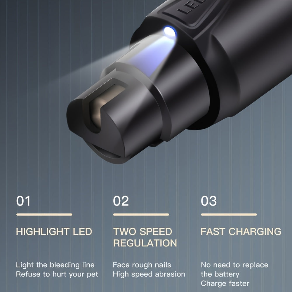 Kit entretien ongles pour animaux, incluant ciseaux pour chiens et ponceuse pour chats, essentiel pour soin des pattes.