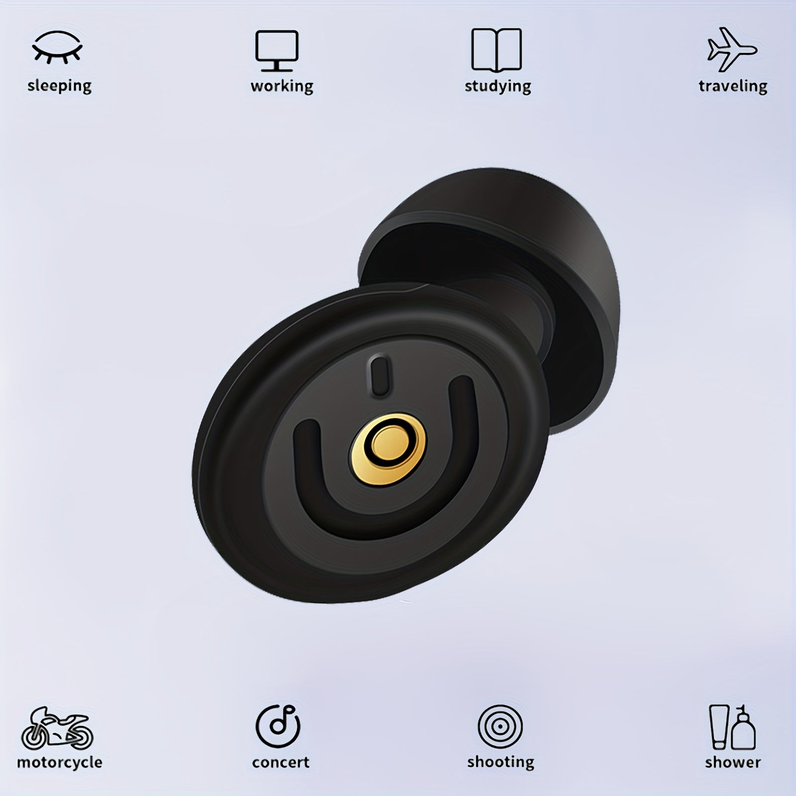 Bouchons d’oreilles isolants, réutilisables, 3 tailles incluses, confortables et durables, avec étui, parfaits pour concerts, sommeil et activités.