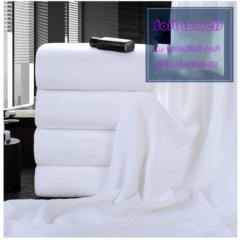 Lot de 4 serviettes de bain surdimensionnées, douces et absorbantes, séchage rapide, 70×30 cm, idéales maison ou hôtel, texture moelleuse.