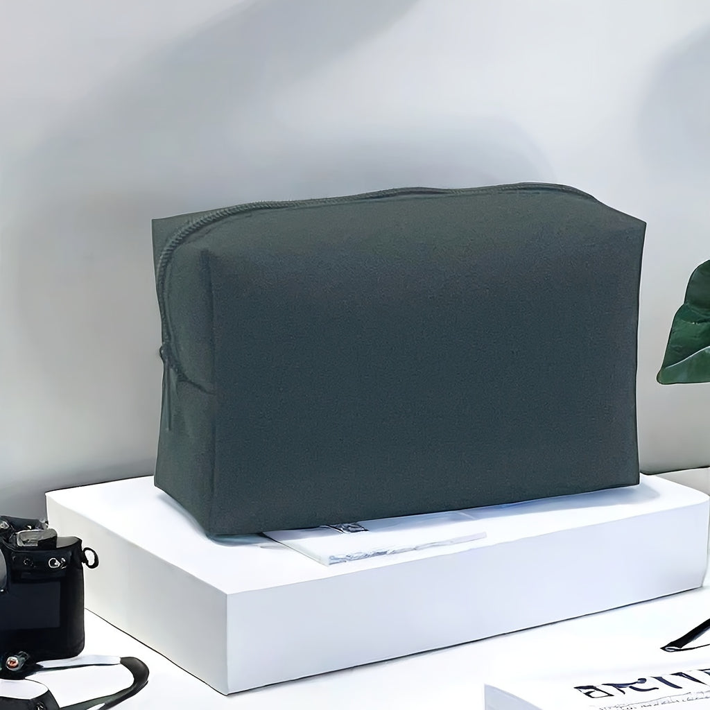 Trousse portable en tissu Oxford cationique – mini sac cosmétique, rangement pratique pour câbles, écouteurs, cosmétiques et petits objets.