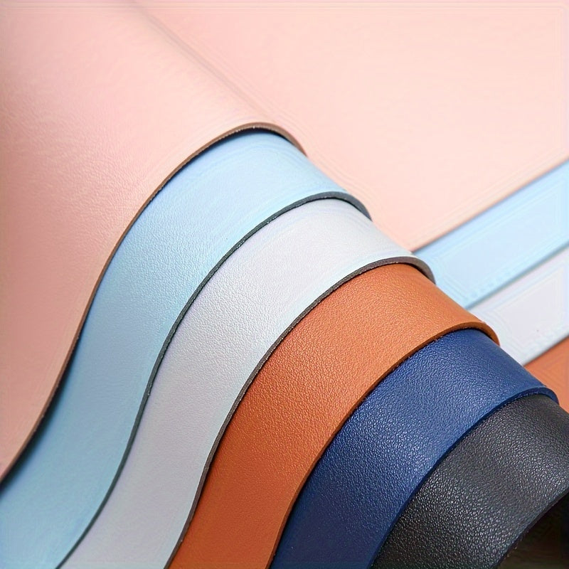 Tapis de souris en cuir PU, résistant à l’eau et aux taches, antidérapant, simple et élégant, adapté bureau, clavier et espace de travail.