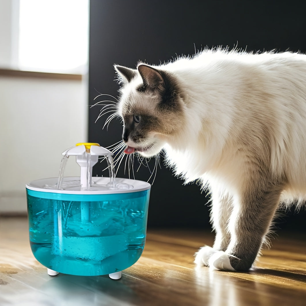 Distributeur d'eau pour animaux en forme de fleur. Fontaine automatique pour chats et chiens, design floral, grande capacité, idéale pour l'hydratation continue.