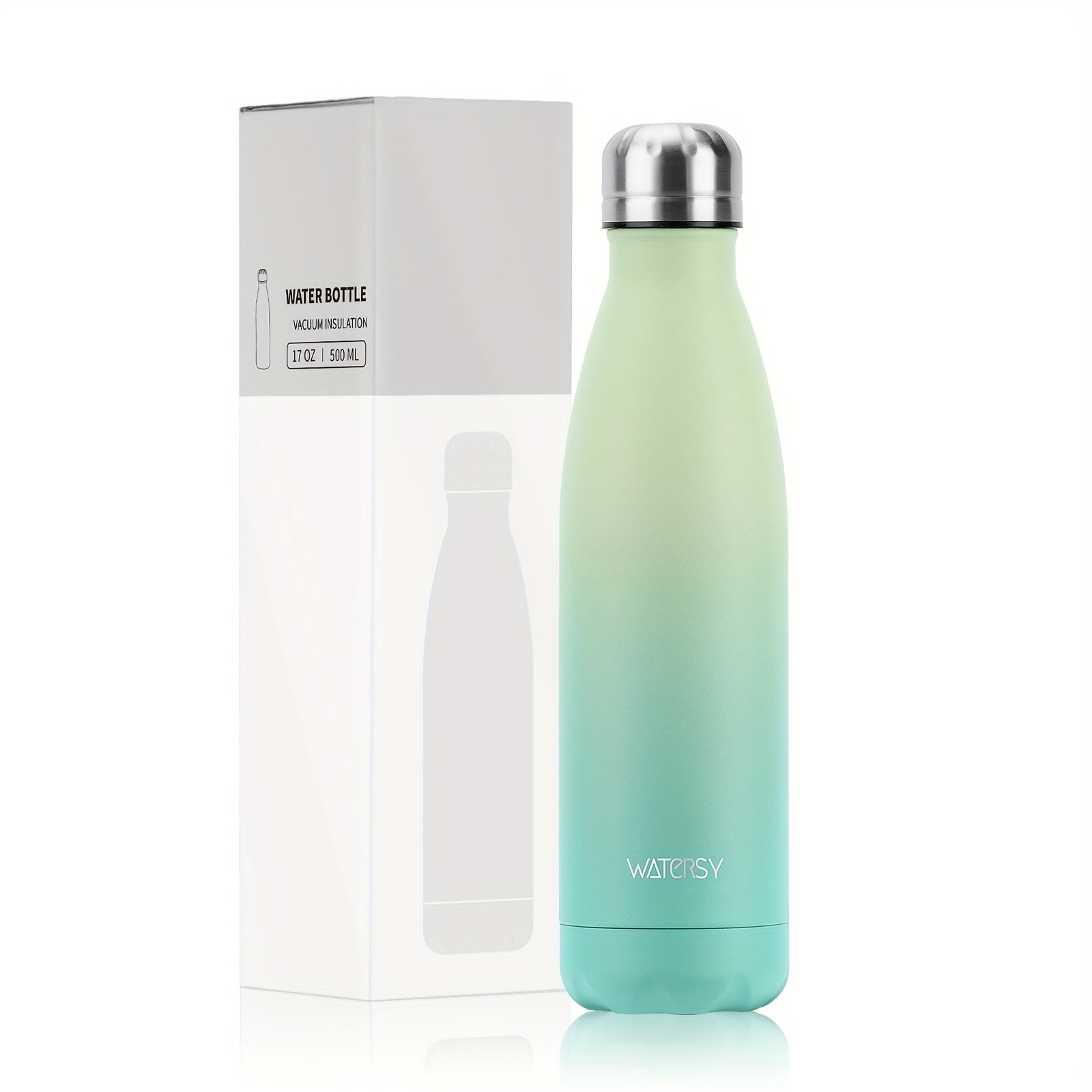 Bouteille WATERSY 500 ml en acier inoxydable, thermique, étanche, sans BPA, conserve boissons chaudes 12 h et froides 24 h.