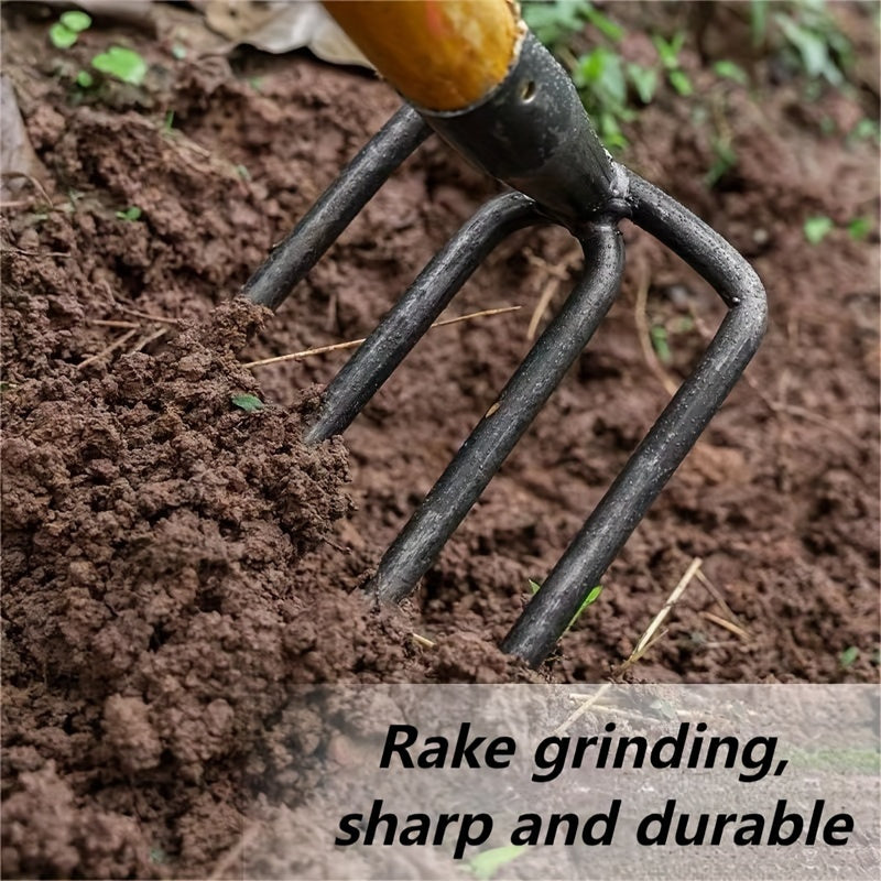 مجرفة فولاذية متينة رباعية الأسنان بدون مقبض، أداة يدوية متعددة الأغراض لإزالة الأعشاب الضارة والحفر والزراعة - مثالية للبطاطا الحلوة والفول السوداني - آلة حرث الحدائق المعدنية