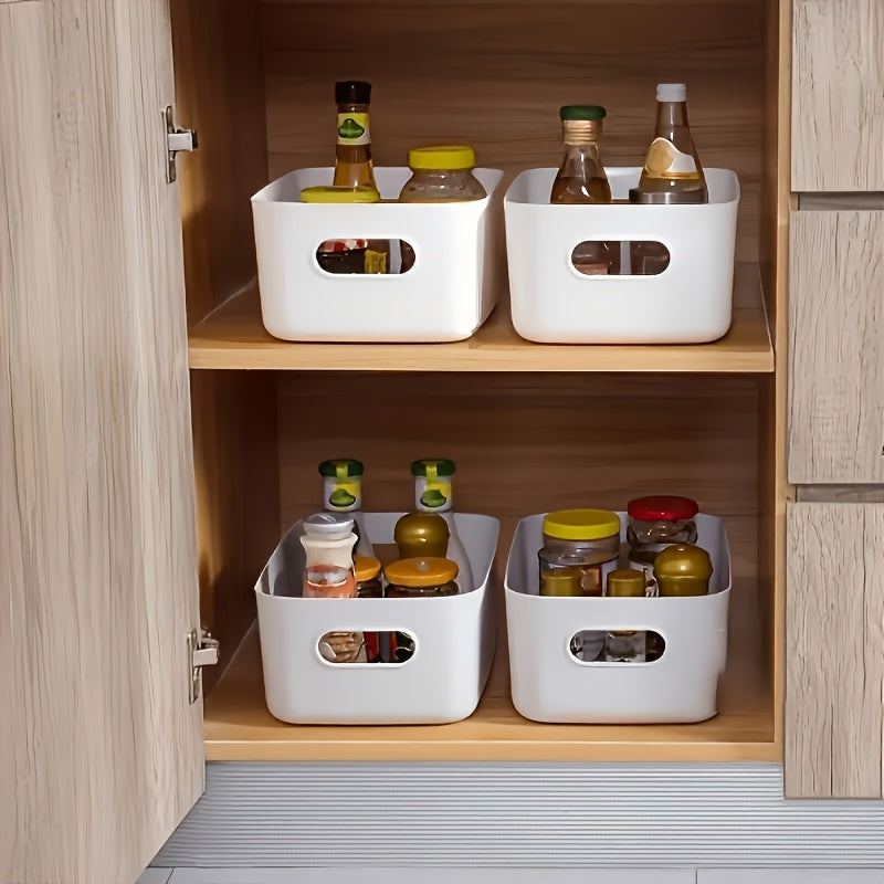 5-Pack Plastic Storage Bins, Multi-Functional Organizer Baskets for Cosmetics, Desk Clutter, Underwear, Home Essentials, Kitchen, Bathroom, Bedroom, Office Desk - Non-Food Contact Safe