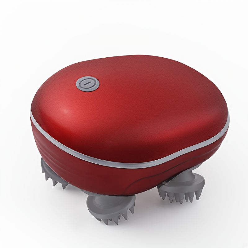 Masseur électrique pour cuir chevelu, portable USB. 4 griffes amovibles, 3 modes réglables, outil de relaxation profonde, adapté aux humains et aux animaux.