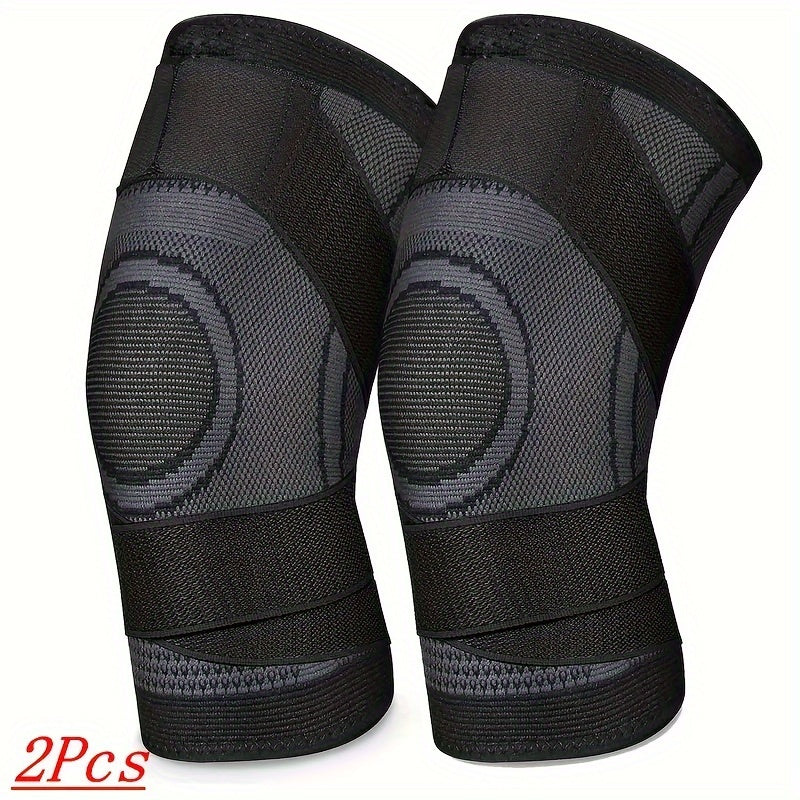 2-Pack Knee Support Braces With Adjustable Straps - Optima Arthritis Relief, Enhanced Comfort For Running, Cycling, AndExercise For Men & Women. Order A Size Up For Best Fit