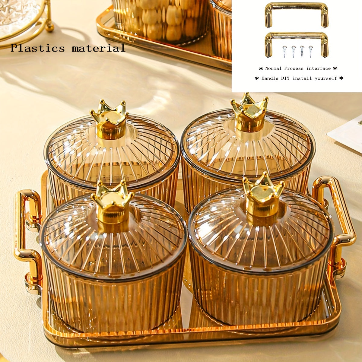 Boîte à bonbons de luxe légère et scellée Rangement élégant pour bonbons, matériau durable, avec plateau, disponible en 3, 4 ou 6 compartiments, parfait pour la maison.