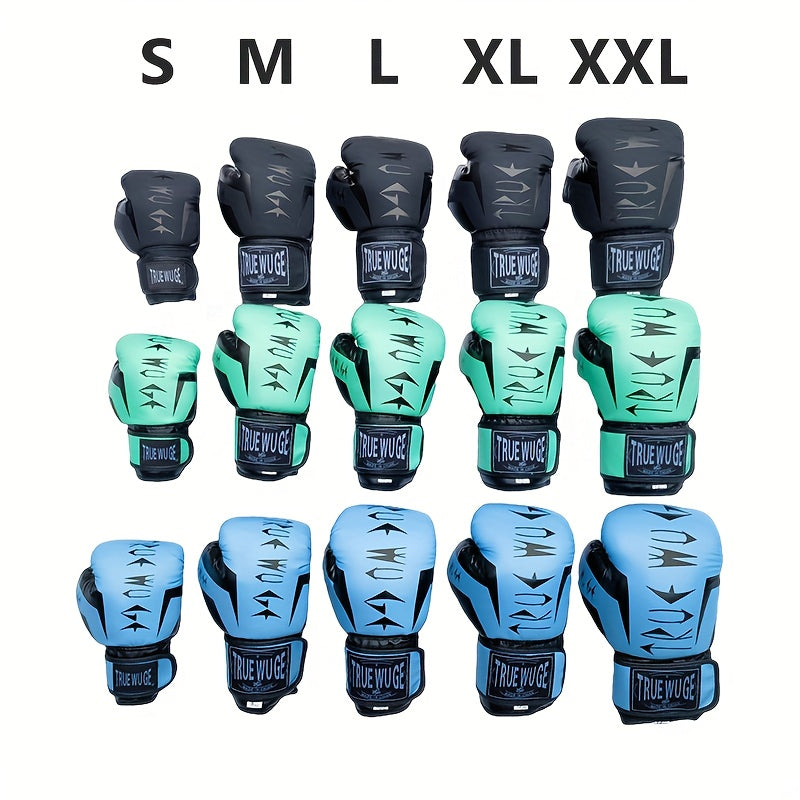 Paire de gants de boxe avec boucle ajustable, rembourrage anti-choc, durables et faciles à nettoyer, conçus pour débutants, novices et professionnels.