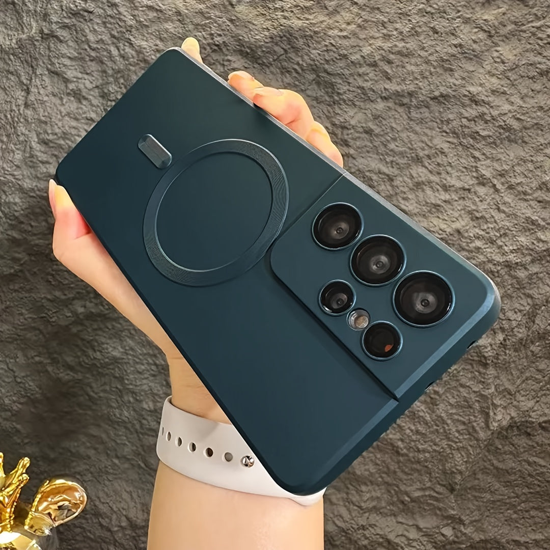 Coque transparente plaquée compatible charge magnétique sans fil, antichoc, pour Samsung Galaxy S20 à S23, offrant protection et style épuré.