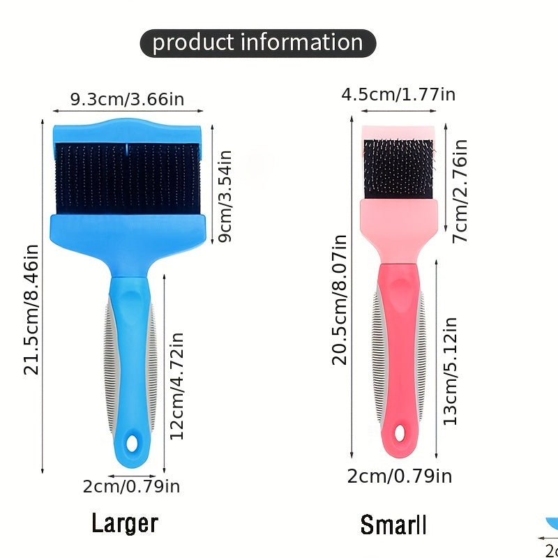 Brosse double-face pour chiens, démêlant et toilettant. Peigne en acier inoxydable, parfait pour le toilettage des chiens.