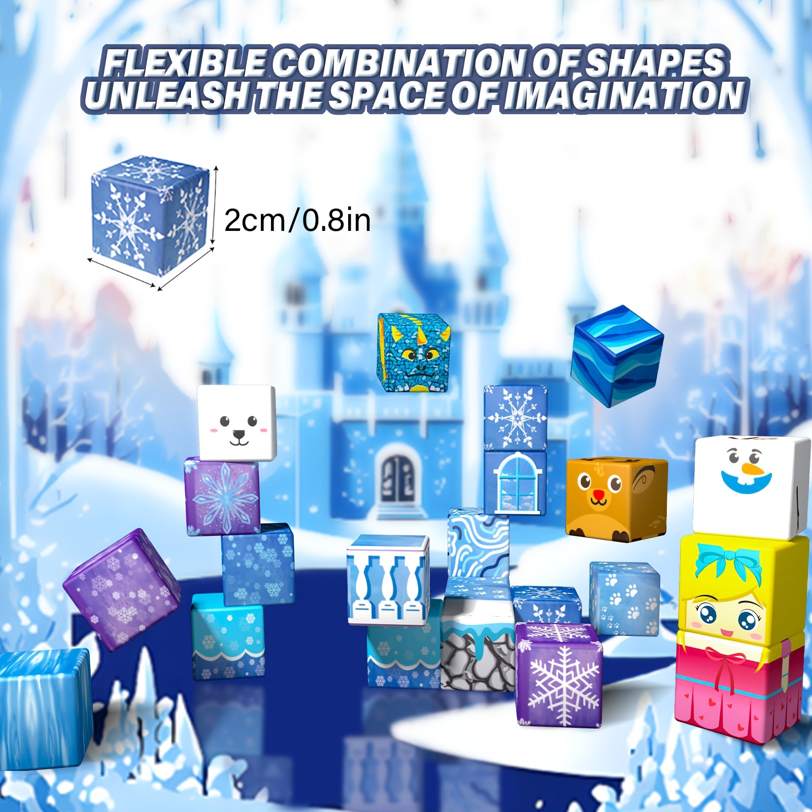 Blocs magnétiques, 48/64/100 pièces, cubes de construction pour enfants 3‑12 ans, stimule créativité et motricité, idéal cadeau ou bas de Noël.