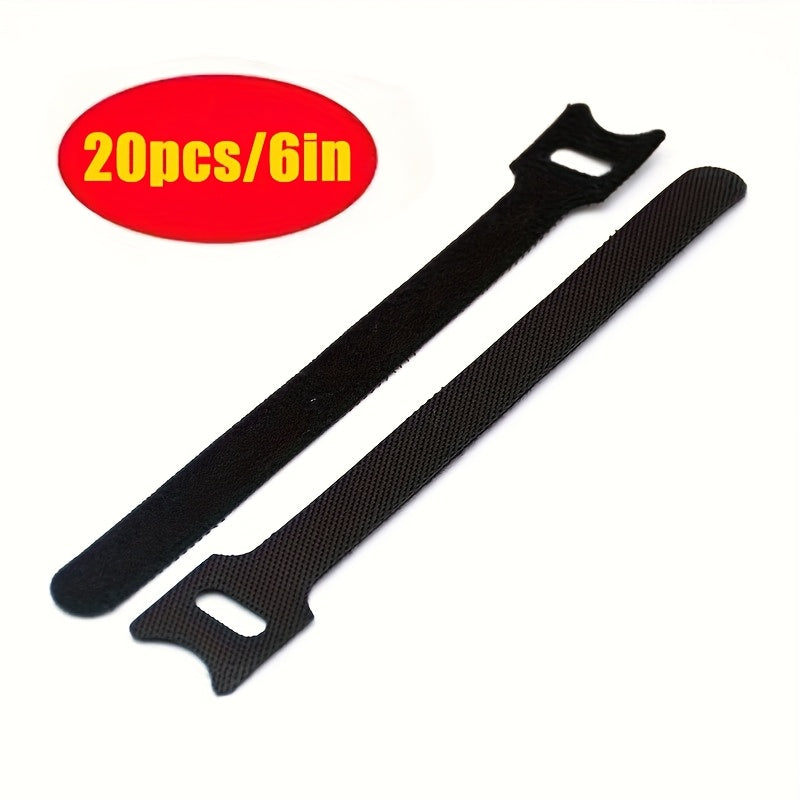 Lot de 20/50 sangles en nylon réutilisables, auto-adhésives, souples et durables, parfaites pour organiser câbles, bureau ou usage quotidien.