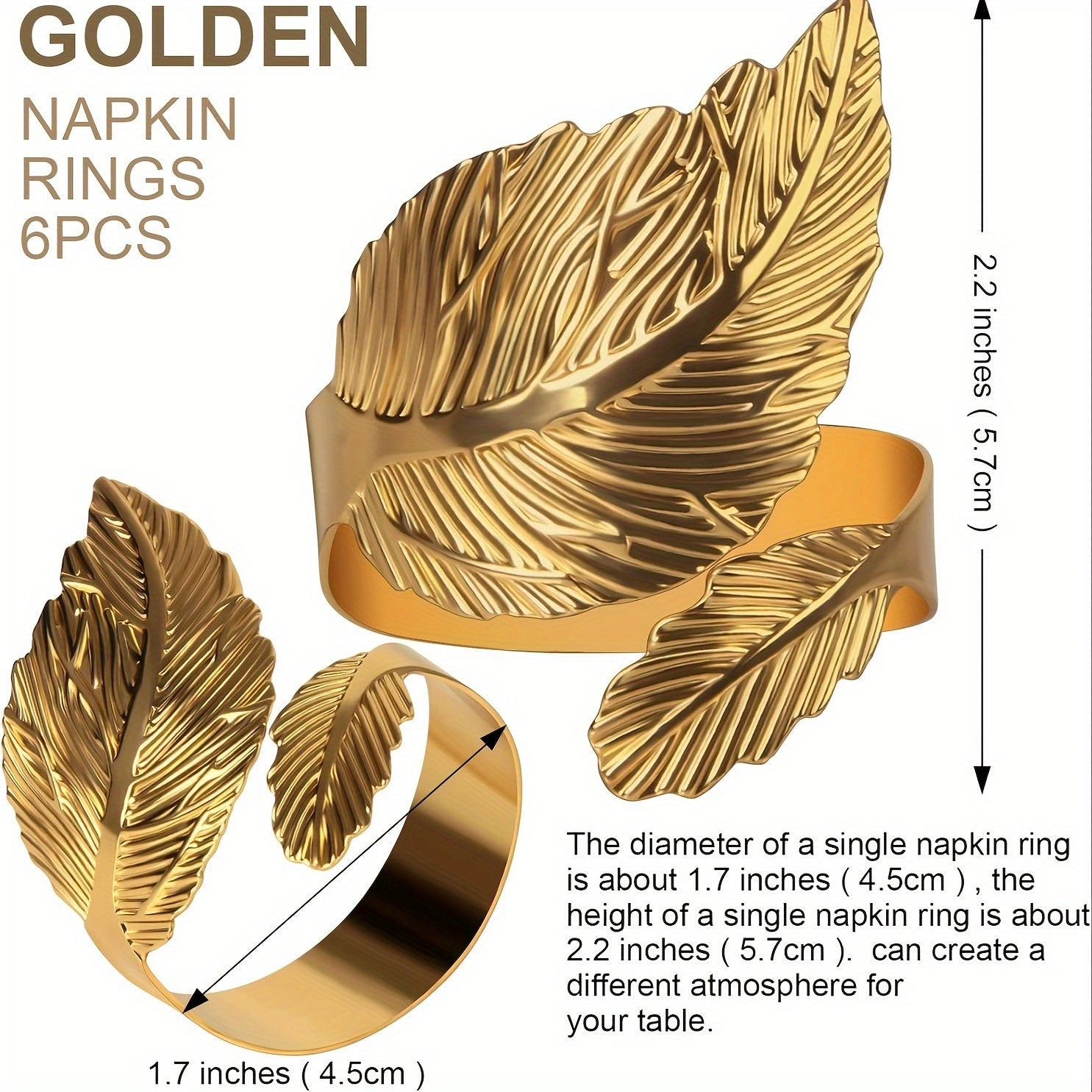 Lot VIJIV 12 pcs : 6 ronds de serviette dorés et 6 serviettes satin 17×17 cm, idéal mariages et fêtes.