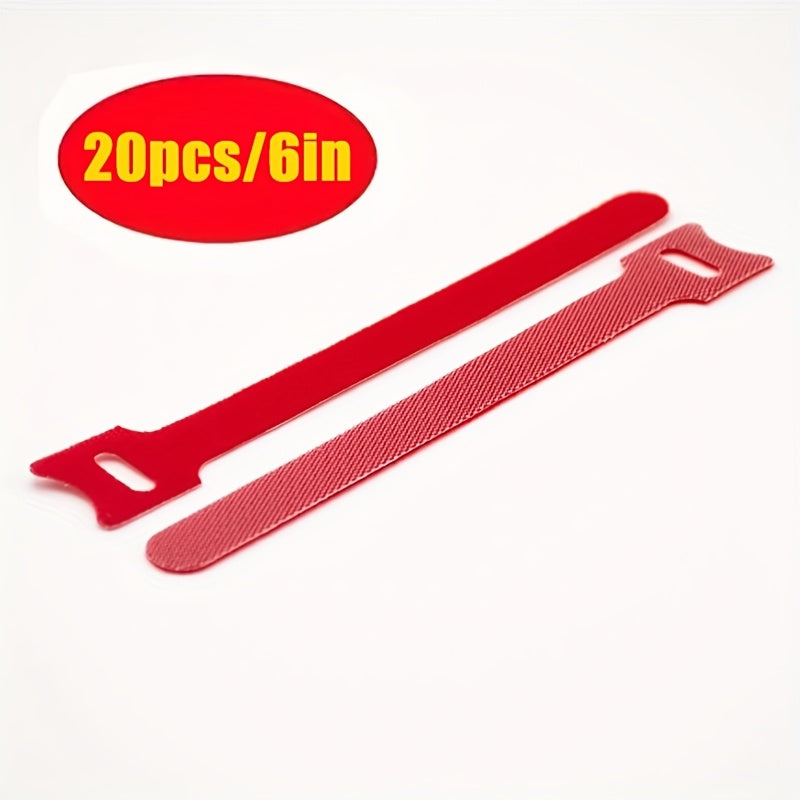 Lot de 20/50 sangles en nylon réutilisables, auto-adhésives, souples et durables, parfaites pour organiser câbles, bureau ou usage quotidien.