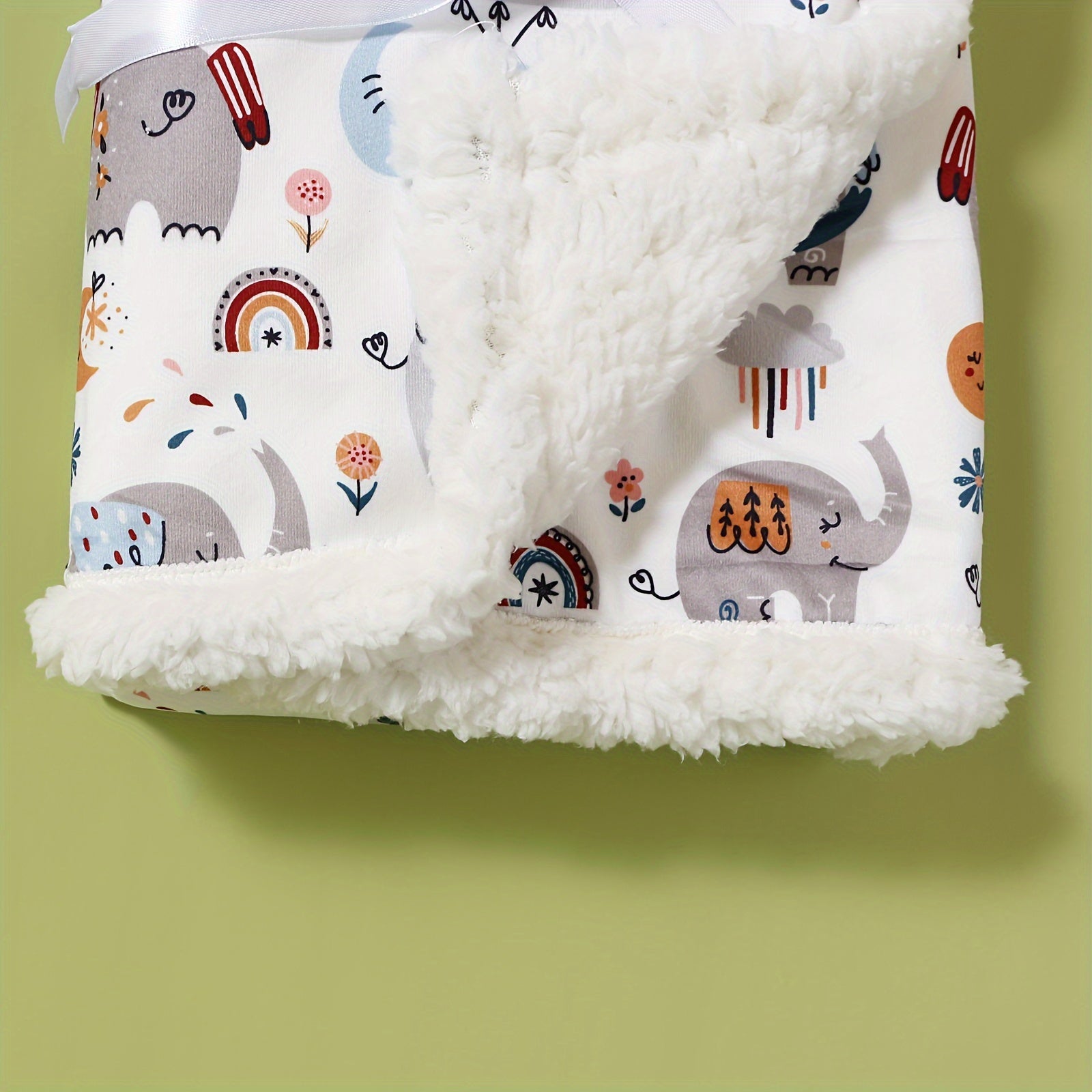 Ultra-Soft Double-Layered Youngsters' Blanket with Cute Animal Prints - Cozy, Machine Washable for Autumn &amp; Winter - Available in Gray, White, Blue, Yellow