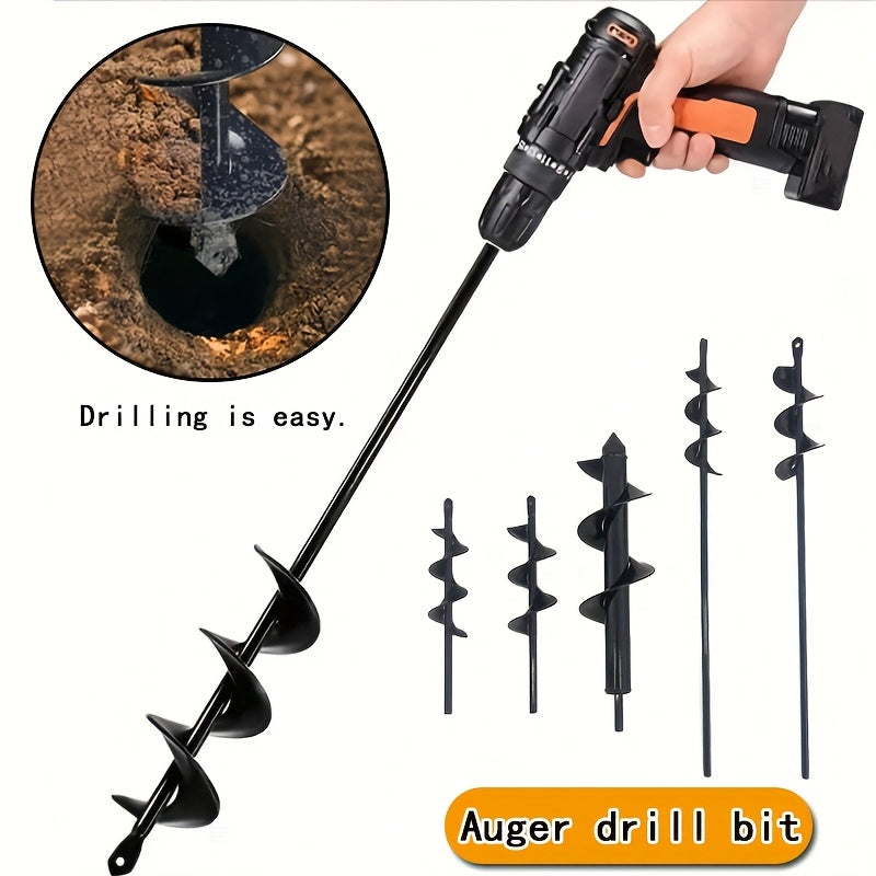 Heavy-Duty Spiral Drill Bit for Gardening &amp; Lawn Care - 3/8" Hex Shank, Sharp Blades, Ergonomic Handle, Multi-Size (3/4" to 2" Heads) for Digging, Sod, Weeding, Weed Removal, Garden Tool, Robust Construction, Durable Construc
