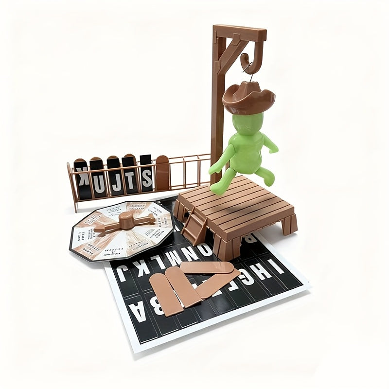 Hangman Word Game with Magnetic Letter Tiles &amp; Spanish/English Cards - Family Party Board Game for s &amp;, Vocabulary Builder, Spinning Wheel-Like Mechanic, Plastic Hanging for Man Game for Spanish &amp; English Language Learning (M