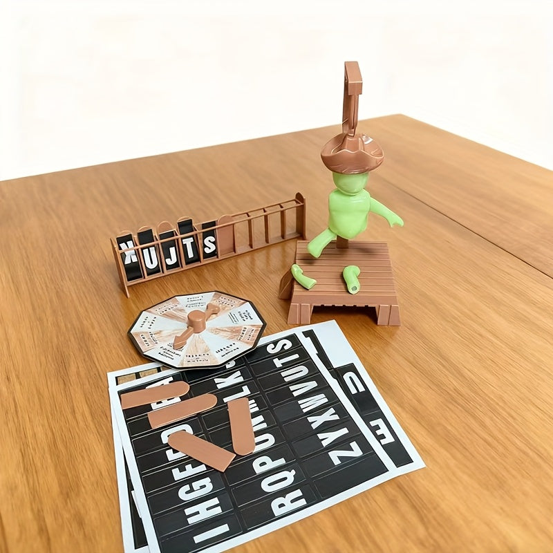 Hangman Word Game with Magnetic Letter Tiles &amp; Spanish/English Cards - Family Party Board Game for s &amp;, Vocabulary Builder, Spinning Wheel-Like Mechanic, Plastic Hanging for Man Game for Spanish &amp; English Language Learning (M