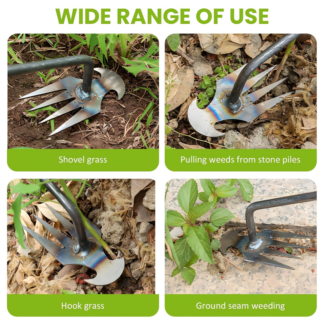 Râteau manuel en métal robuste Construction solide avec dents résistantes pour désherbage profond, plantation, paillage et entretien de massifs et jardins professionnels.