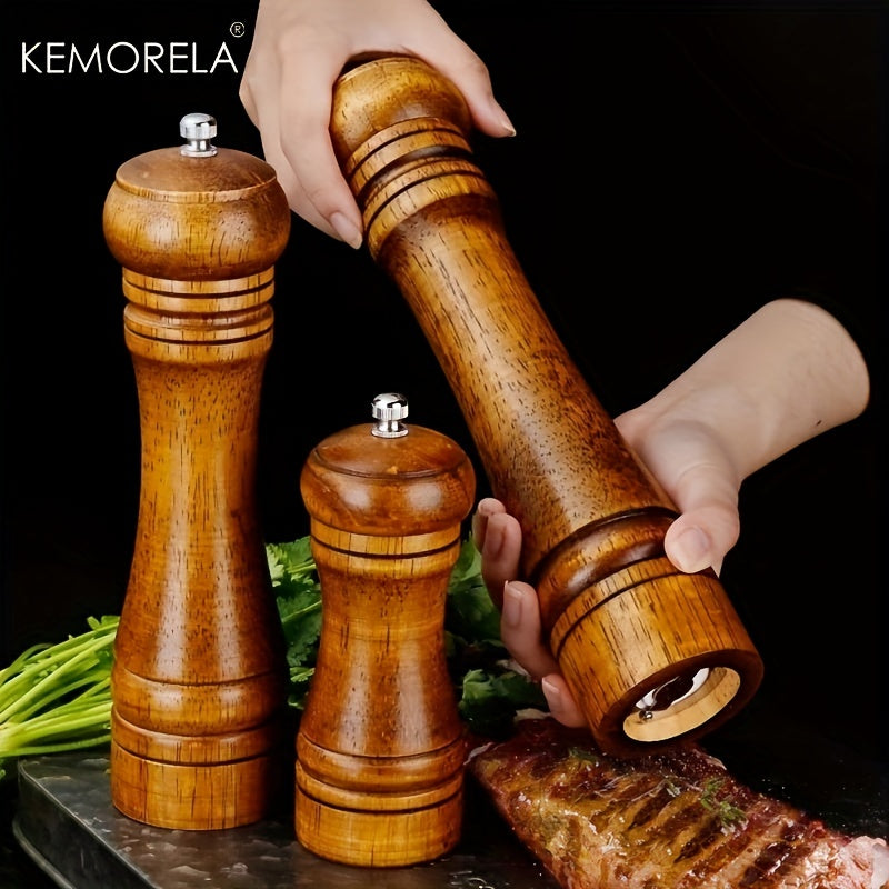 KEMORELA Handheld Manual Wooden Pepper Grinder - Classic Design, Durable Natural Material, Precision Grinding for Kitchen &amp; Dining, High-Quality Spice Mill, Culinary Accessories | Classic Kitchenware | Smooth Grip Design