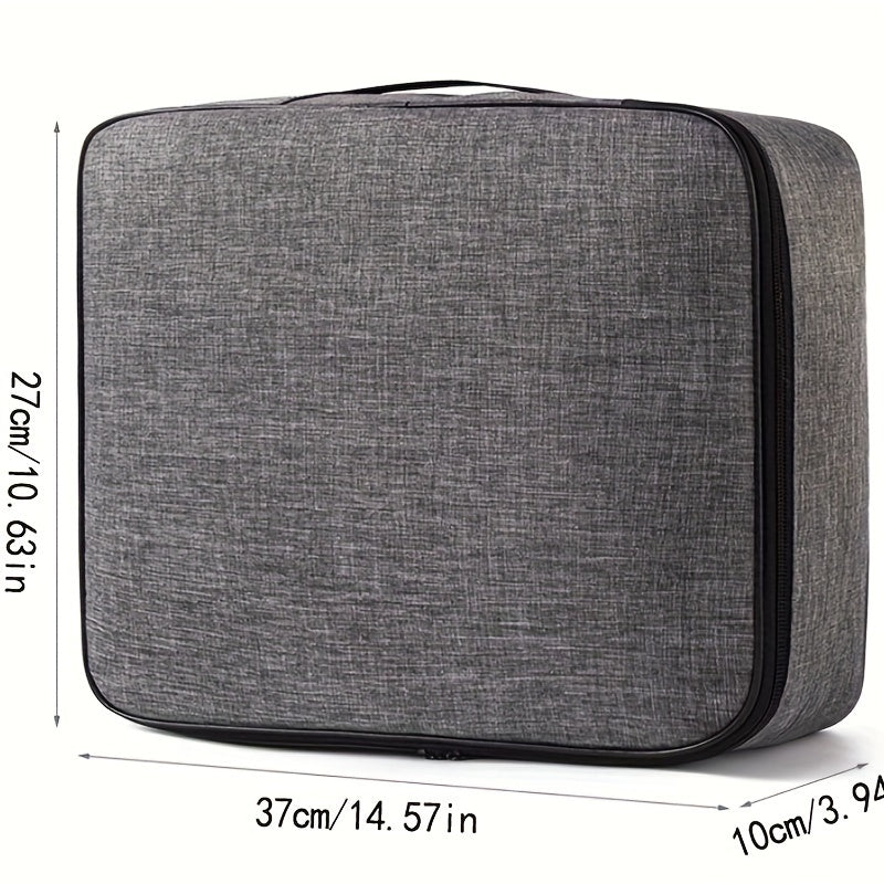 1pc Large Capacity Locking Document Bag, 3-Layer Document Storage Box with Zipper, Document Storage Security Bag, Portable Travel Household Paper, Documents, Certificates, Suitable for Home School Office