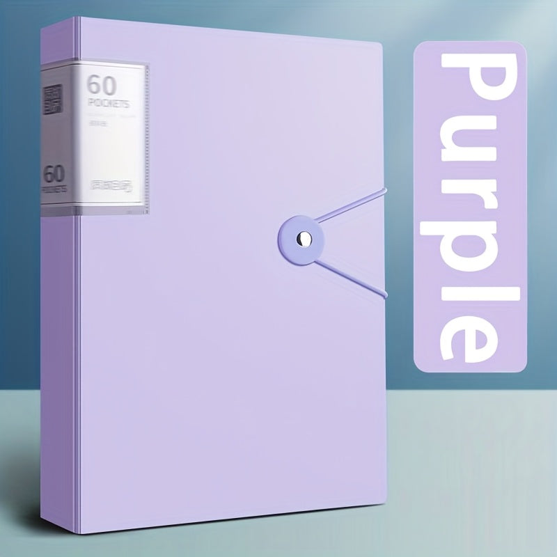 60-Pocket A4 File Folder, Suitable for A4 Size Documents and Papers, PP Material, High Transparency and Waterproof, Easy to Store and Organize, Ideal for Home, School, and Office File Storage