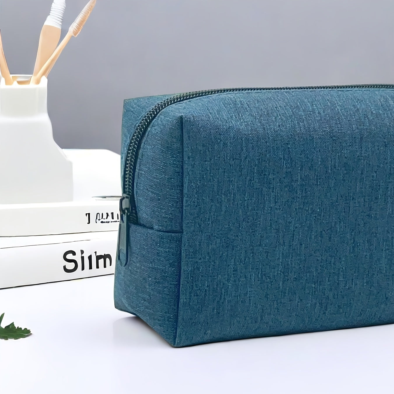 Trousse portable en tissu Oxford cationique – mini sac cosmétique, rangement pratique pour câbles, écouteurs, cosmétiques et petits objets.