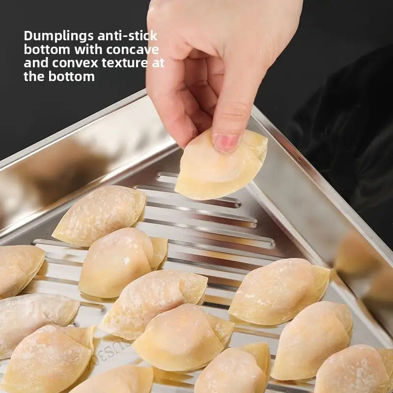 Lot de 3 grands plats de cuisson rectangulaires en acier inoxydable avec couvercles, antiadhésifs, faciles à nettoyer, idéaux pour rôtir légumes, viandes et plus.