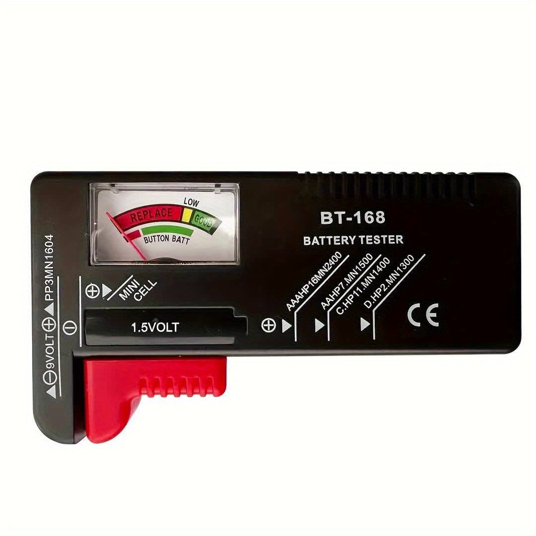BT-168 Universal Battery Tester - Quickly Check AA/AAA/C/D/9V/1.5V Batteries with Color-Coded Meter Indicators!