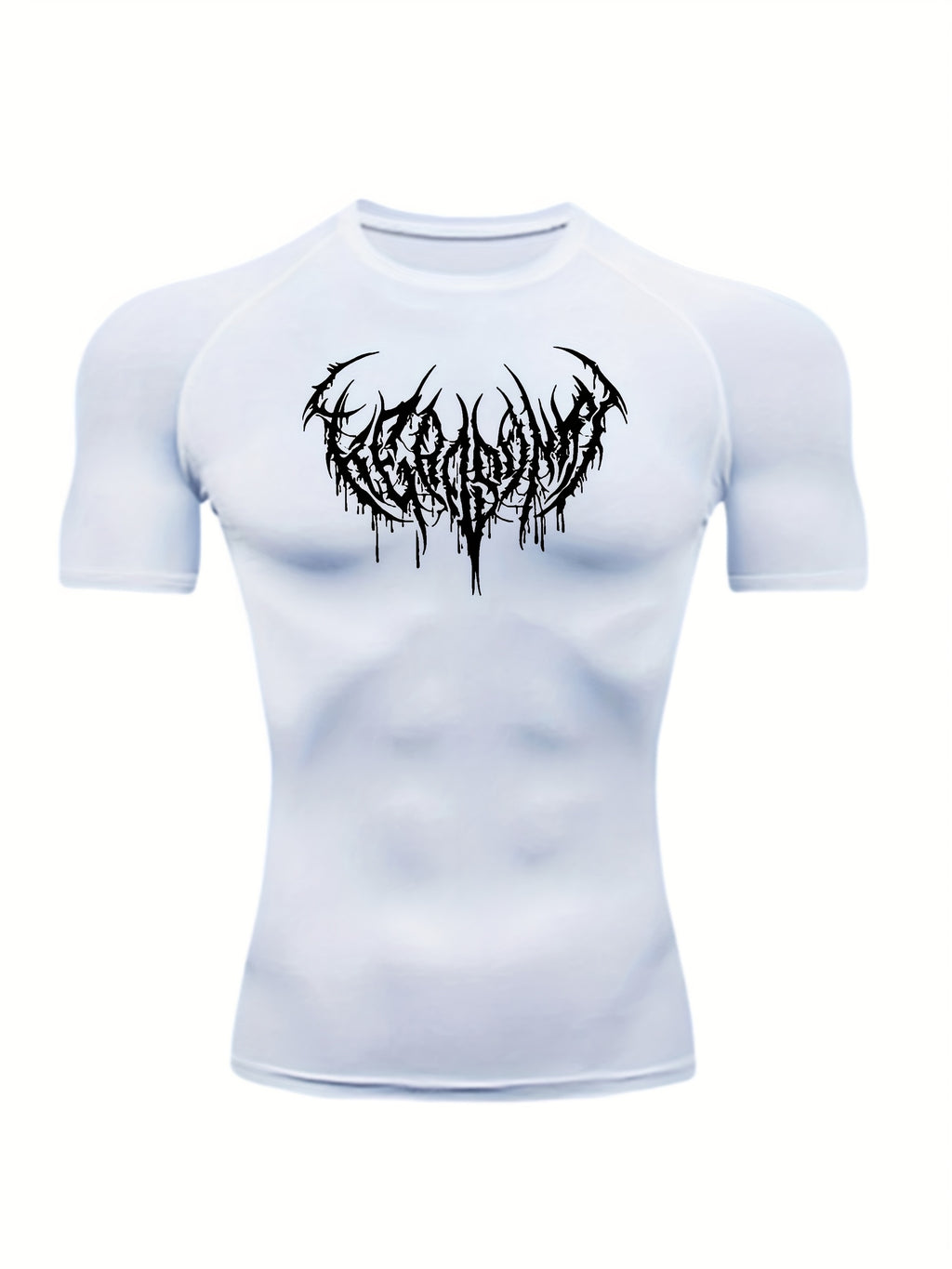 Men's Quick-Dry Compression T-Shirt - Moisture-Wicking Breathable Stretch Fabric, Graphic Print Muscle Design for Gym, Cycling, Boxing &amp; Training - High-Elasticity Slim Fit Athletic Shirt, Workout Shirt, Sports Apparel, Moder