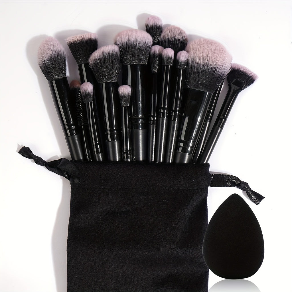 MAANGE 20pcs Professional Makeup Brush Set, Including 18 Makeup Brushes + Flannel Bag + 1 Large Water Drop Makeup Egg, Soft Bristle Makeup Brush, Foundation Brush, Eyeshadow Brush, Blending Brush, Concealer Brush, Eyeliner Brush