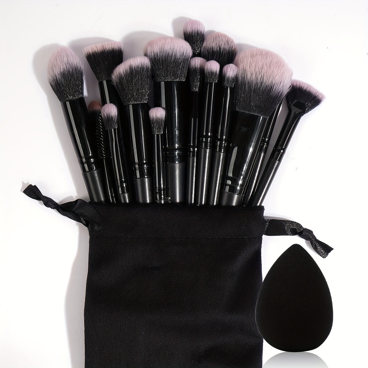 MAANGE 20pcs Professional Makeup Brush Set, Including 18 Makeup Brushes + Flannel Bag + 1 Large Water Drop Makeup Egg, Soft Bristle Makeup Brush, Foundation Brush, Eyeshadow Brush, Blending Brush, Concealer Brush, Eyeliner Brush