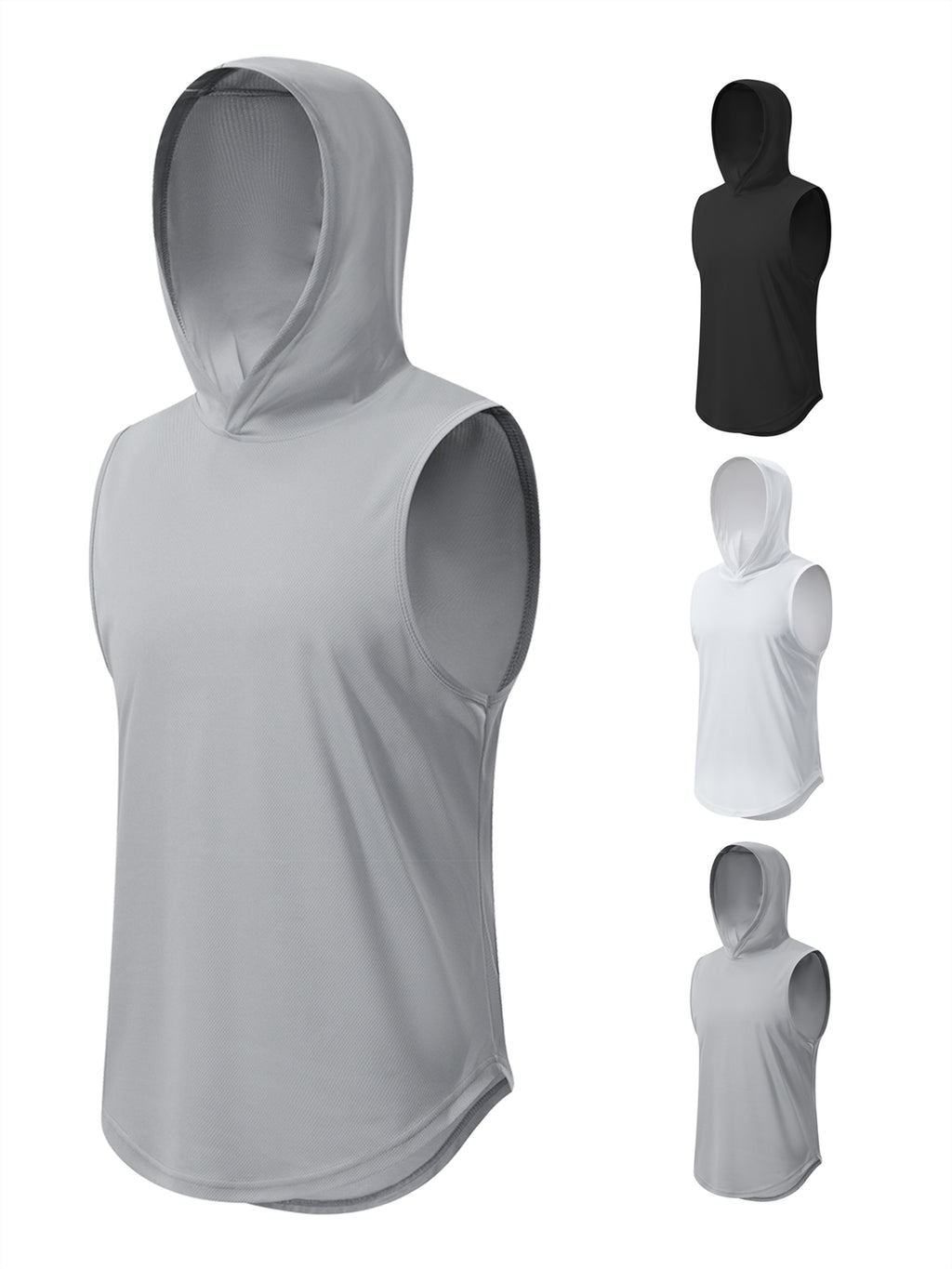 Veste sans manches homme à capuche, respirante, idéale pour course, entraînement et activités outdoor.