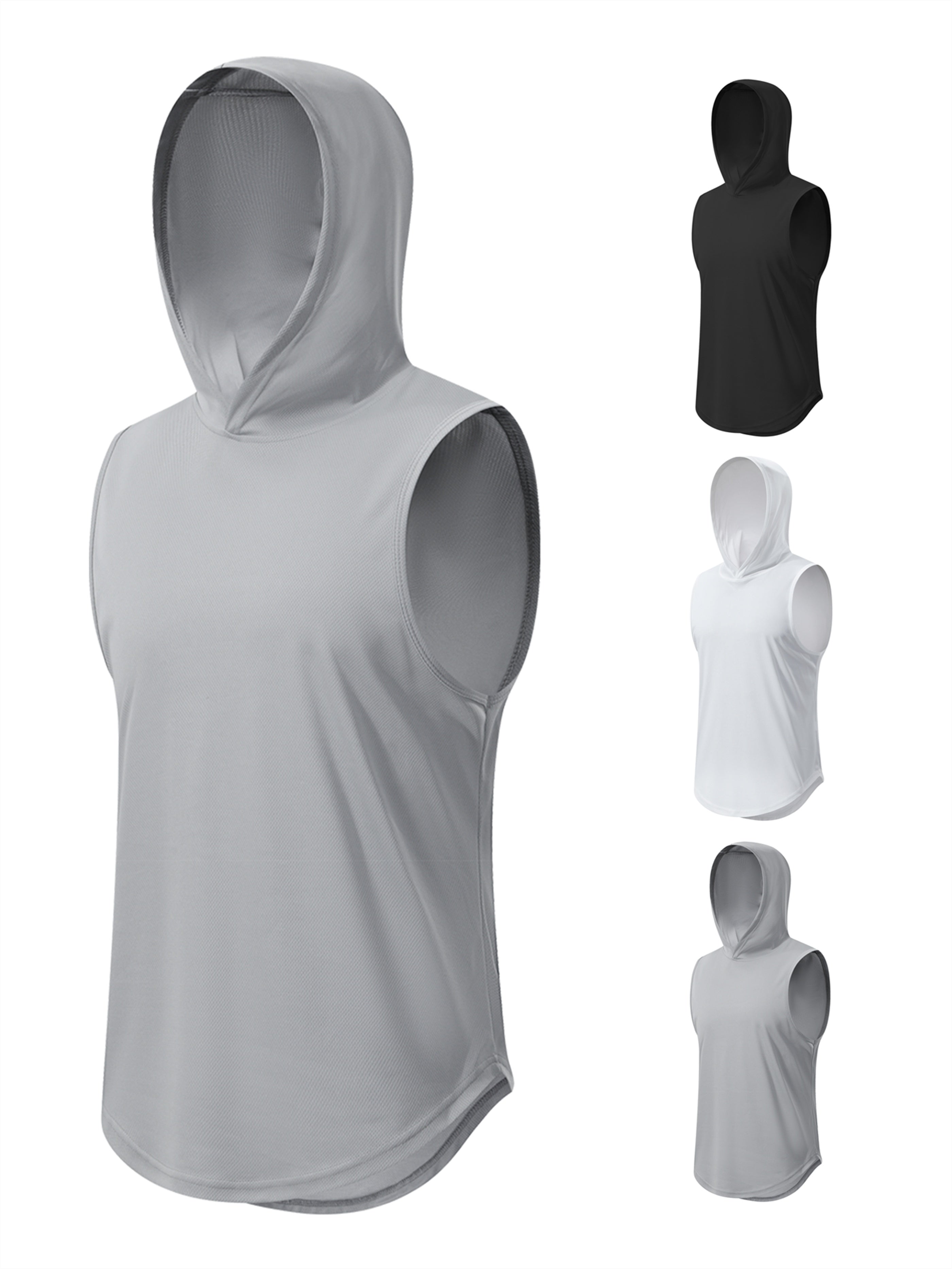 Veste sans manches homme à capuche, respirante, idéale pour course, entraînement et activités outdoor.