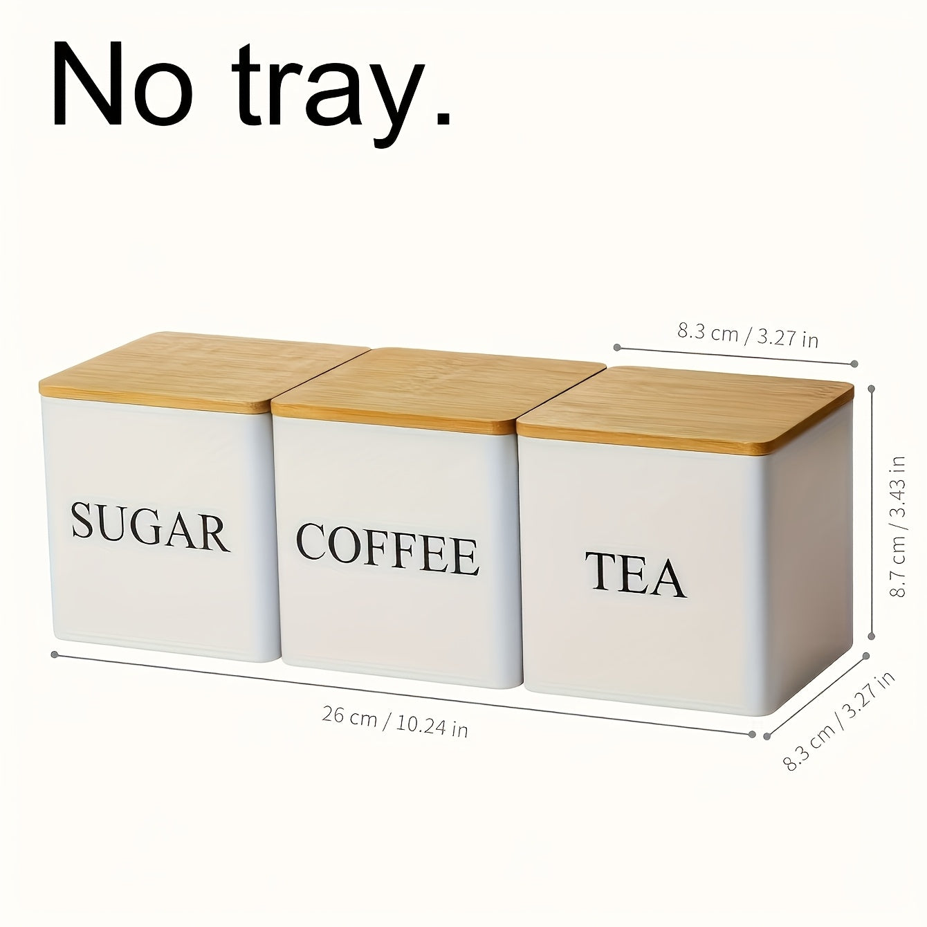 Lot de 3 boîtes de rangement noir & blanc Contenants métalliques pour café, sucre et thé, parfaits pour l’organisation quotidienne et la décoration de cuisine.