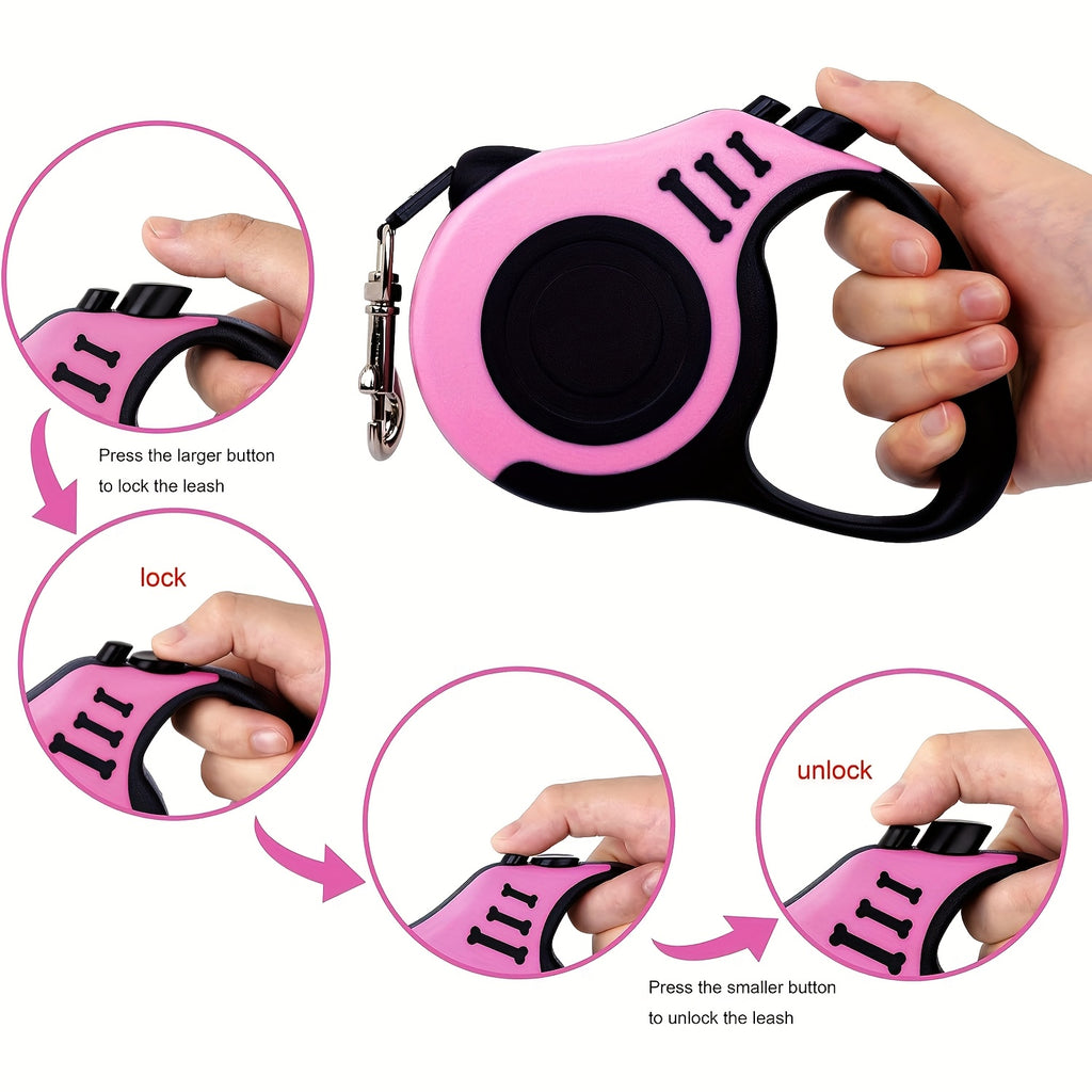 3pcs Set, Double Switch Retractable Pet Leash and Harness, Soft Nylon Mesh Vest for Cats & Small Dogs, Easy Control & Comfortable Safety, Hand Wash Only