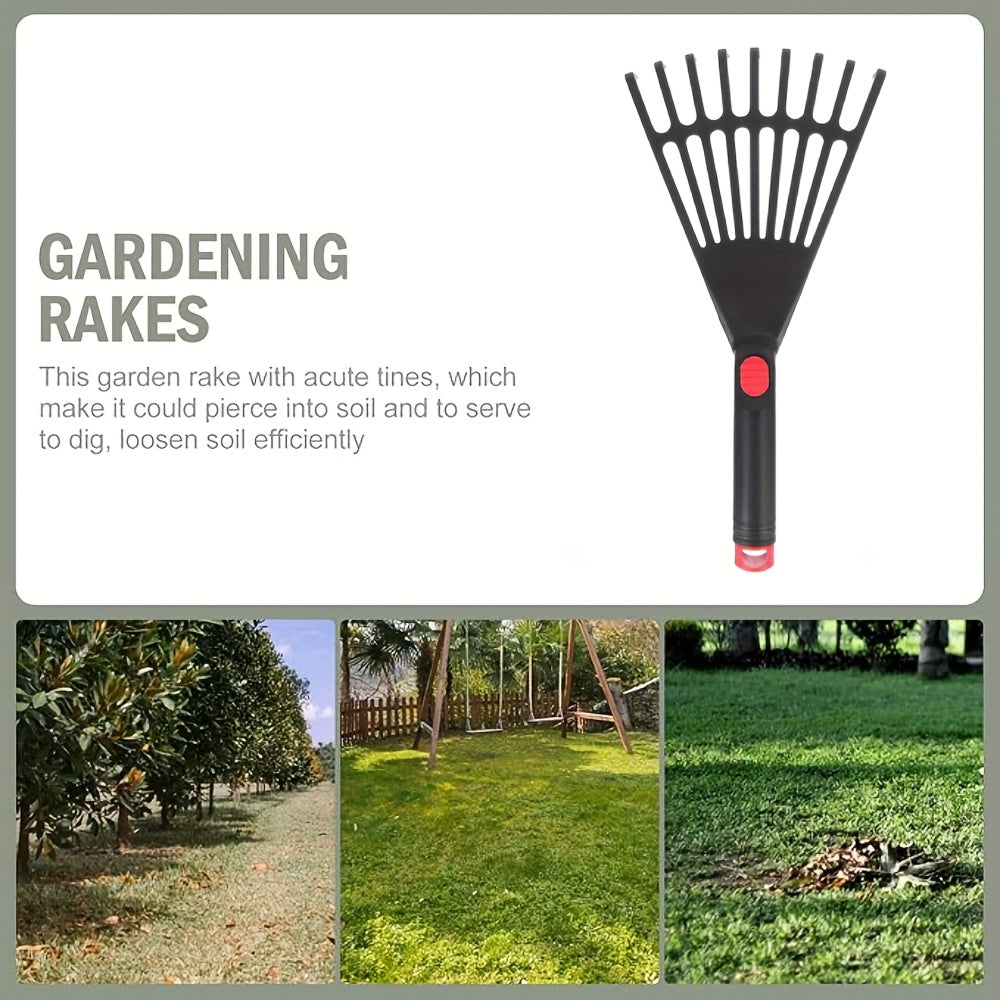 1pc Heavy-Duty Plastic Leaf Rake with 9 Teeth - All-in-One Garden for Fallen Leaves, Grass Clippings, Aged Care, Weeds - Durable Plastic Construction, Easy-Clean Design - Ideal for Home &amp; Commercial Use - Perfect Gift for Gar