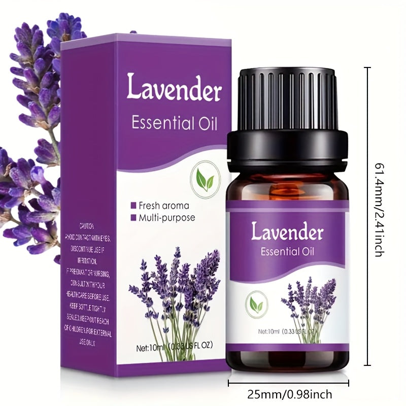 Huile essentielle 10 ml multi-arômes Lavande, citron, océan, rose, parfum durable, idéale pour diffuseur, humidificateur, voiture, bougies, maison ou hôtel.