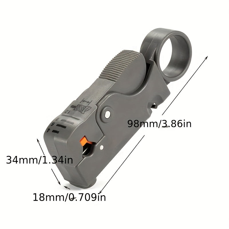 Automatic Wire Stripper Coaxial Cable Cutter Tool - High-Quality Multi-Functional Rotary Design with High-Impact Material, Ergonomic Handle &amp; Removable Cover for Precision Wire Stripping, No Assembly Required, Wire Stripping