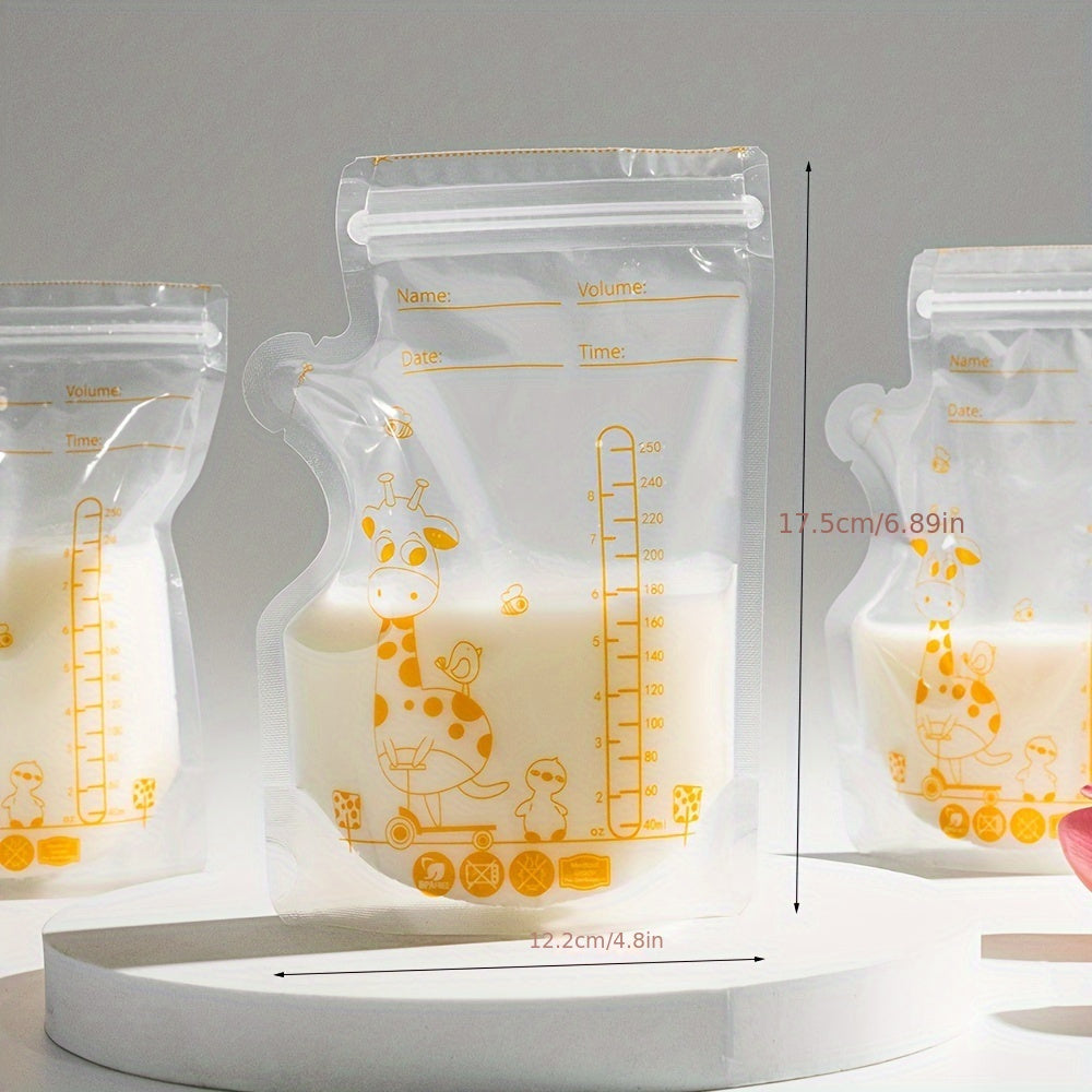 Lot de 30 sachets de lait maternel 8 oz, sans BPA, étanches, autoportants, congélation sûre, avec graduations et étiquette à écrire.