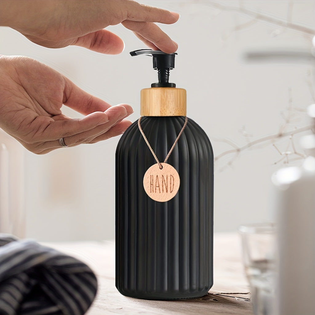 5pcs Modern Black Dish &amp; Hand Soap Dispenser Set - Heavy-Duty Plastic Countertop/Poorly- Counter Compatible Soap System (No Nickel-Free reservoir), Hygienic One-Touch &amp; Sink Area - Space-Saving Storage Containers for