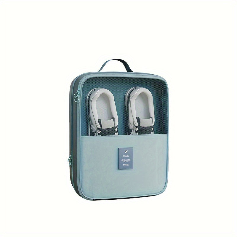 Travel Shoe Storage Bag - Hanging Organizer, Large Capacity, Multi-Functional, Machine Washable, Space-Saving Luggage, Durable Polyester with Multiple Compartments for Shoes and Accessories, Suitable for All Seasons (Spring,