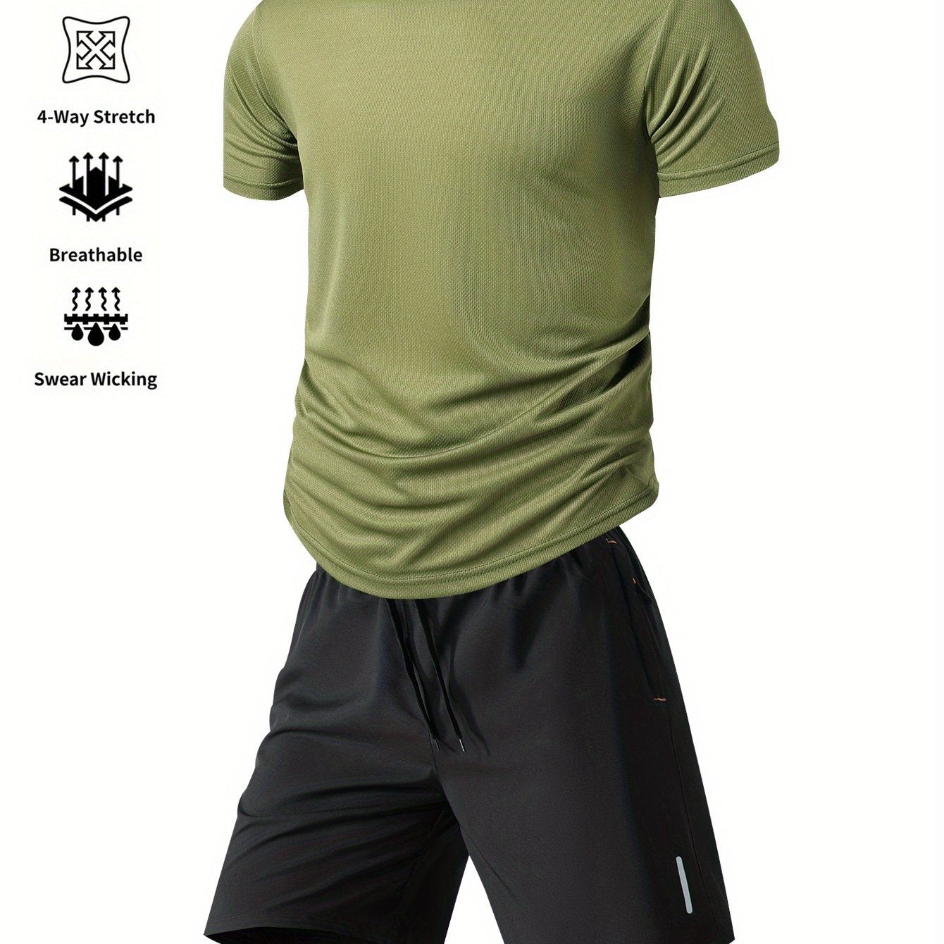 Ensemble sportif homme été, deux pièces, léger et respirant, parfait pour fitness, course, entraînement et loisirs actifs.