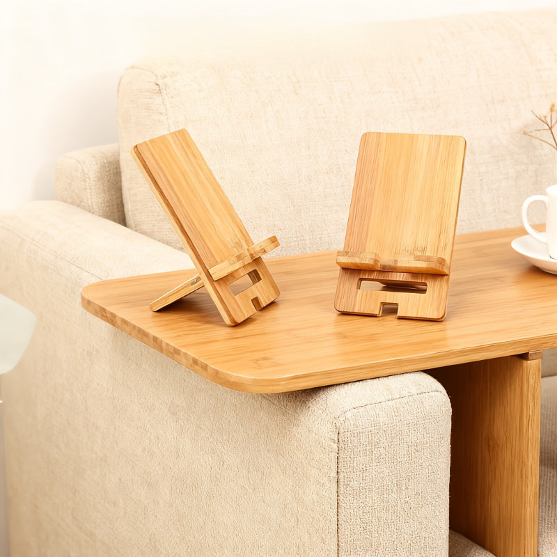 Natural Style Portable Bamboo Phone Stand - Detachable Desktop Organizer, Minimalist Country Style, Durable &amp; Stylish Workspace Accessory for Home Office, School, Perfect Thanksgiving &amp; Christmas Gift, Phone Stand For Desk, S
