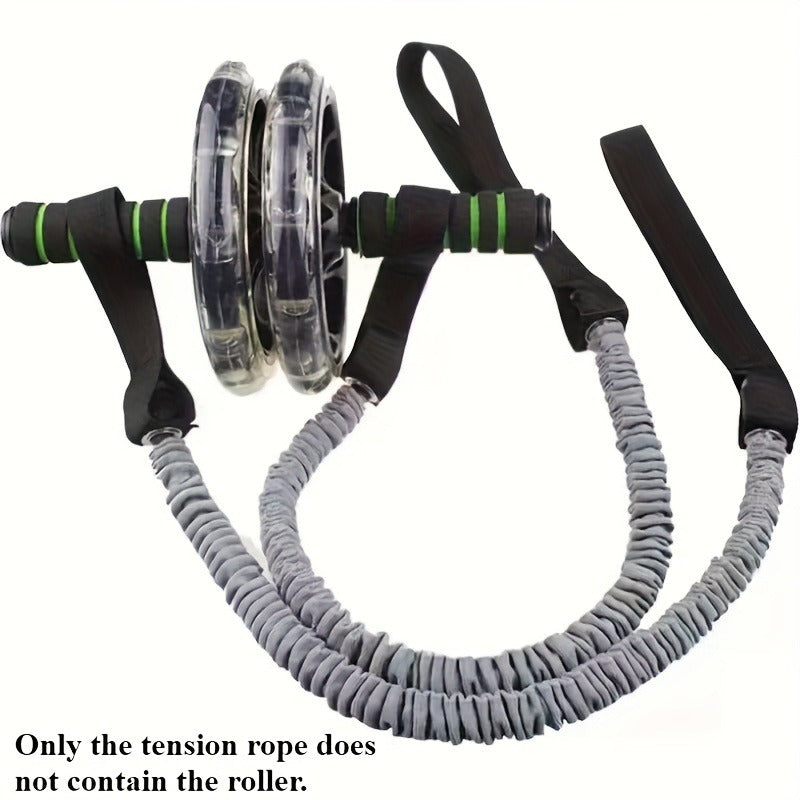 2pcs Black Core Strength Training Equipment - Rebound Ab Wheel with Adjustable Resistance Bands, for Beginners & Advanced Fitness, Core Stability, Muscle Toning