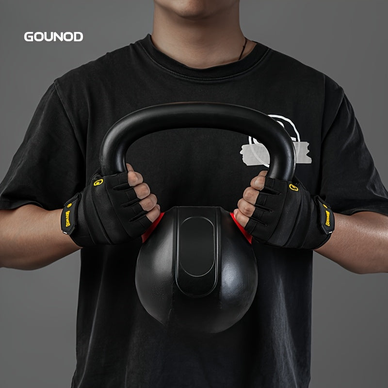 Gants de musculation robustes avec grip antidérapant, fermeture ajustable et design ergonomique pour bodybuilding, traction, haltérophilie et entraînements intensifs.