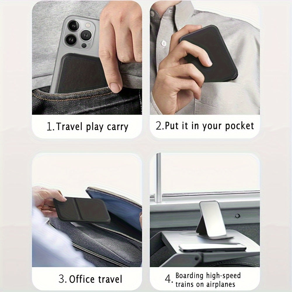 Miroir de maquillage pliable portable, design floral noir et doré, léger, étanche et anti-poussière, parfait cadeau pour enseignants et proches.